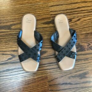 A new day black studded sandals